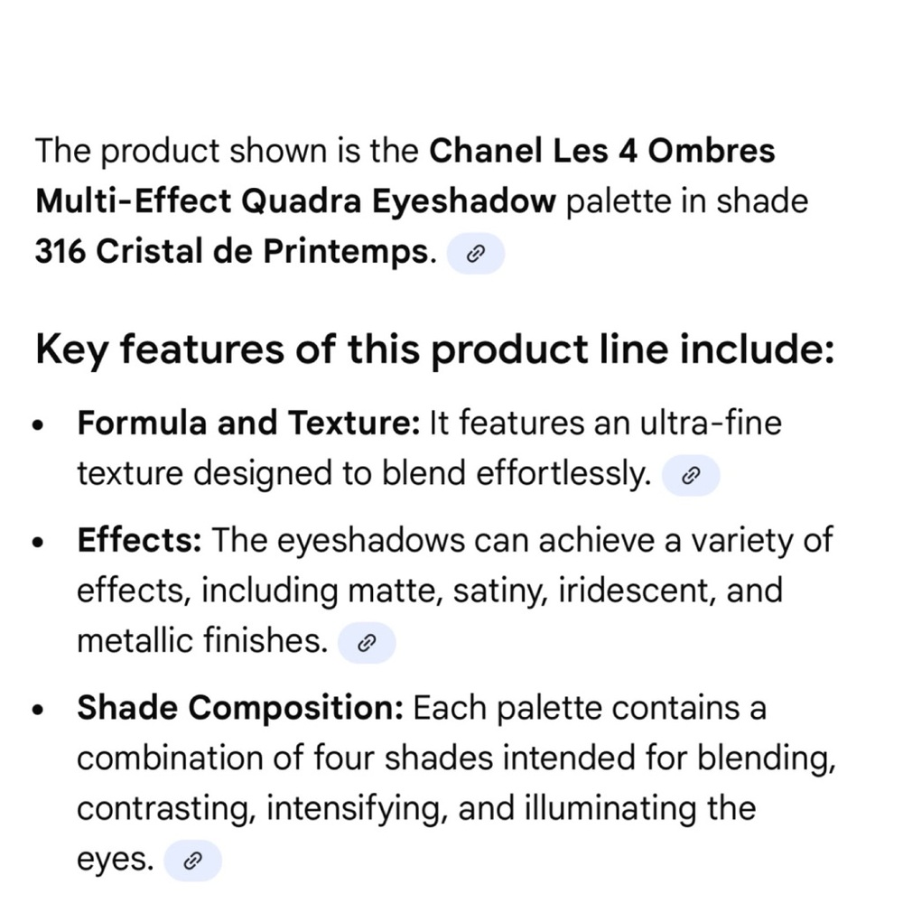 CHANEL Les 4 Ombres Multi Effect Quadra Eyeshadow 316 Cristal De Printemps - Picture 5 of 5